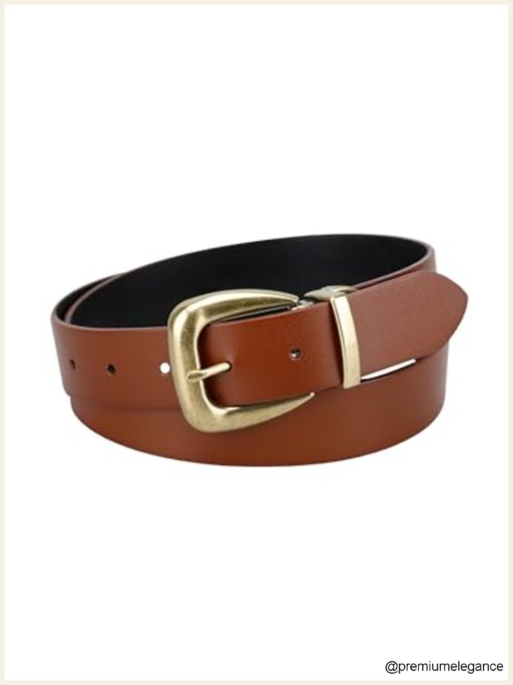 Two-in-One Reversible Casual Belt with Western Buckle
